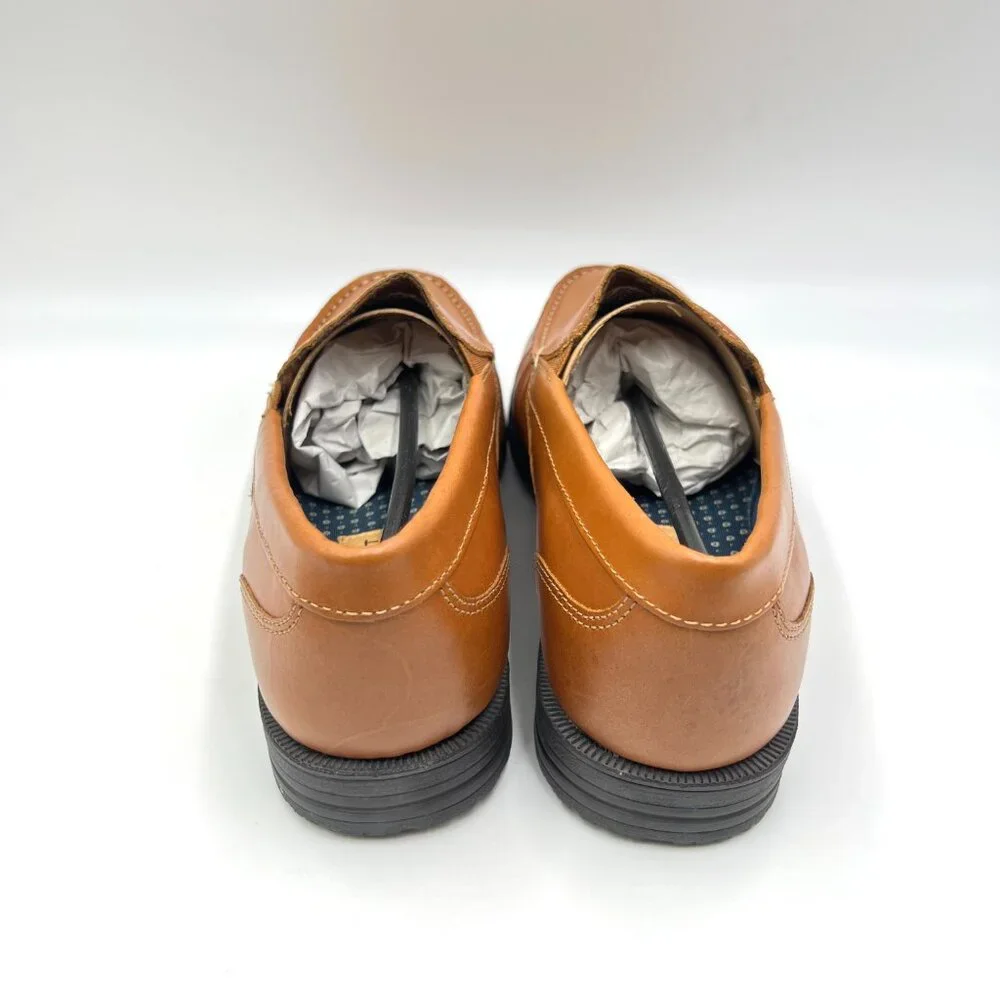 8.5W 8.5 WIDE WIDTH Rockport Mens‎ Preston Venetian Brown Leather Loafers Shoes